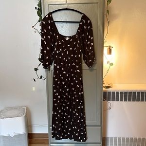 BILLABONG SWEPT AWAY MIDI DRESS - OFF BLACK sz medium